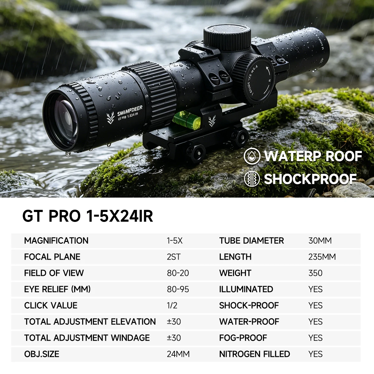 GT PRO Mira telescópica táctica IR para airsoft y tiro al aire libre - imagen 3