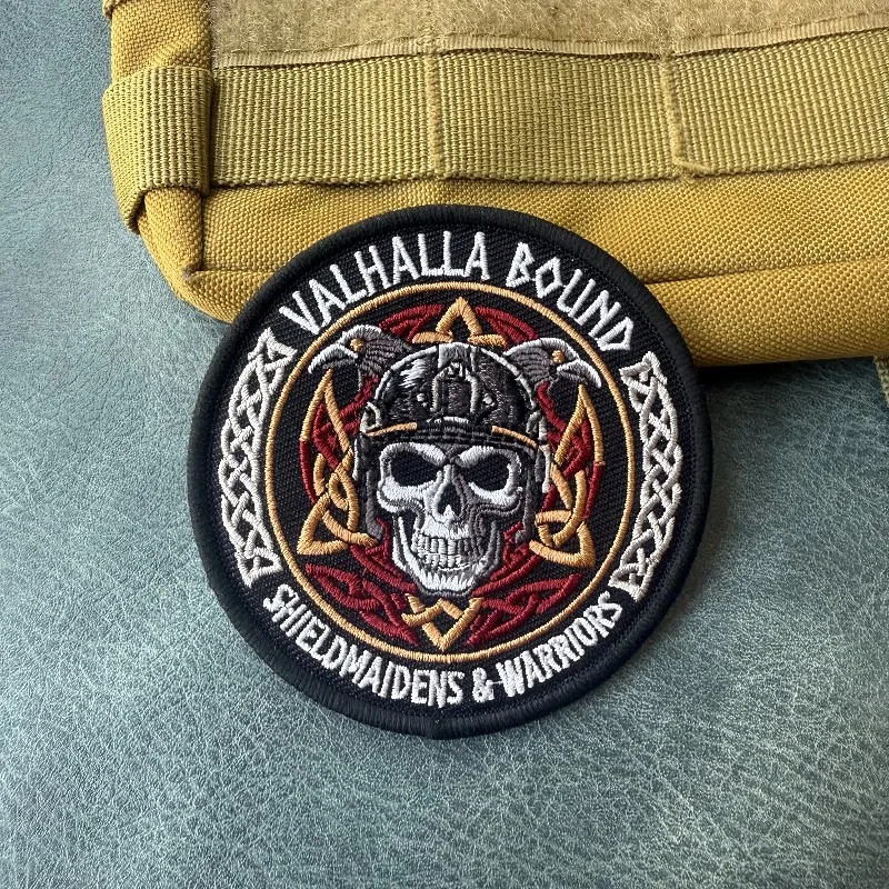 Parche táctico bordado calavera con gancho y bucle para chalecos - imagen 3