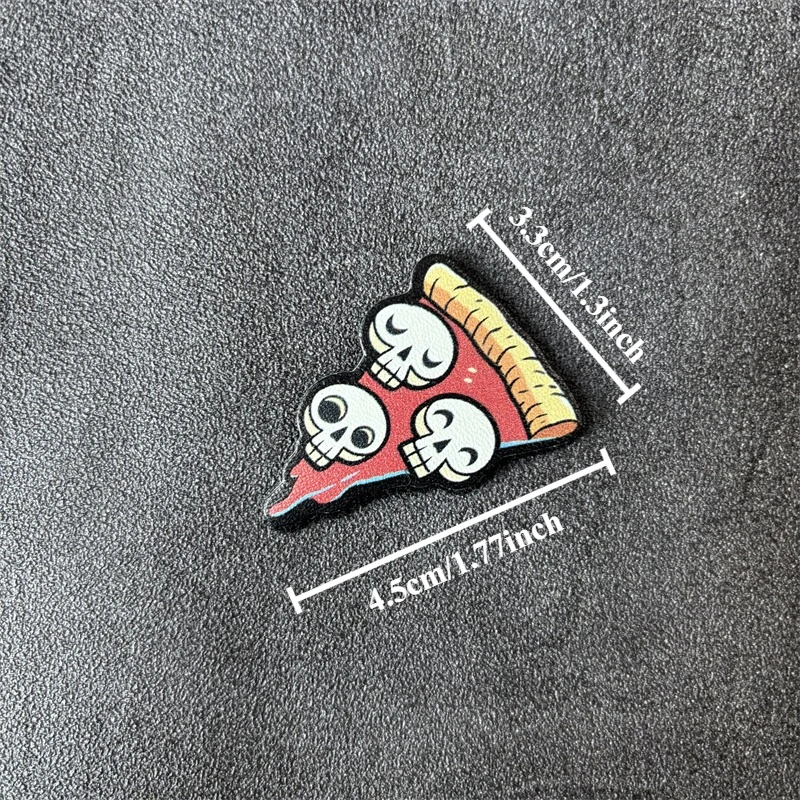 Parche táctico calavera pizza para ropa, insignia militar velcro - imagen 4
