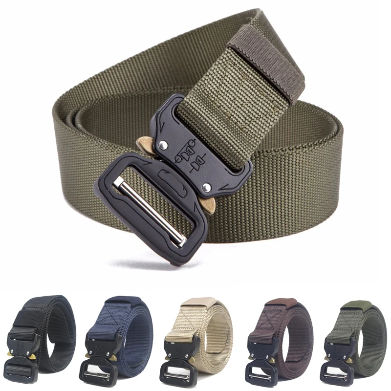 Cinturón táctico de lona con hebilla multifunción para hombre - imagen 5