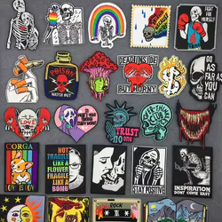 Parche táctico punk bordado termoadhesivo chaqueta