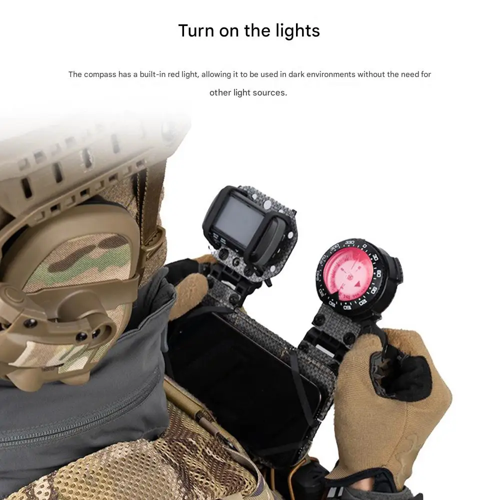 Panel táctico MOLLE con brújula, GPS y luz para teléfono móvil - imagen 2