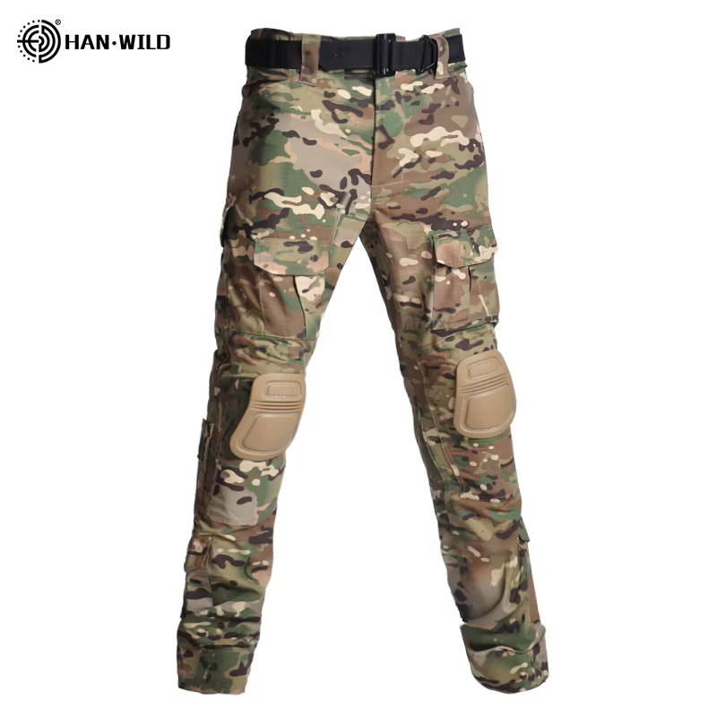 HAN WILD Pantalones cargo tácticos hombre con bolsillos y almohadillas - imagen 2