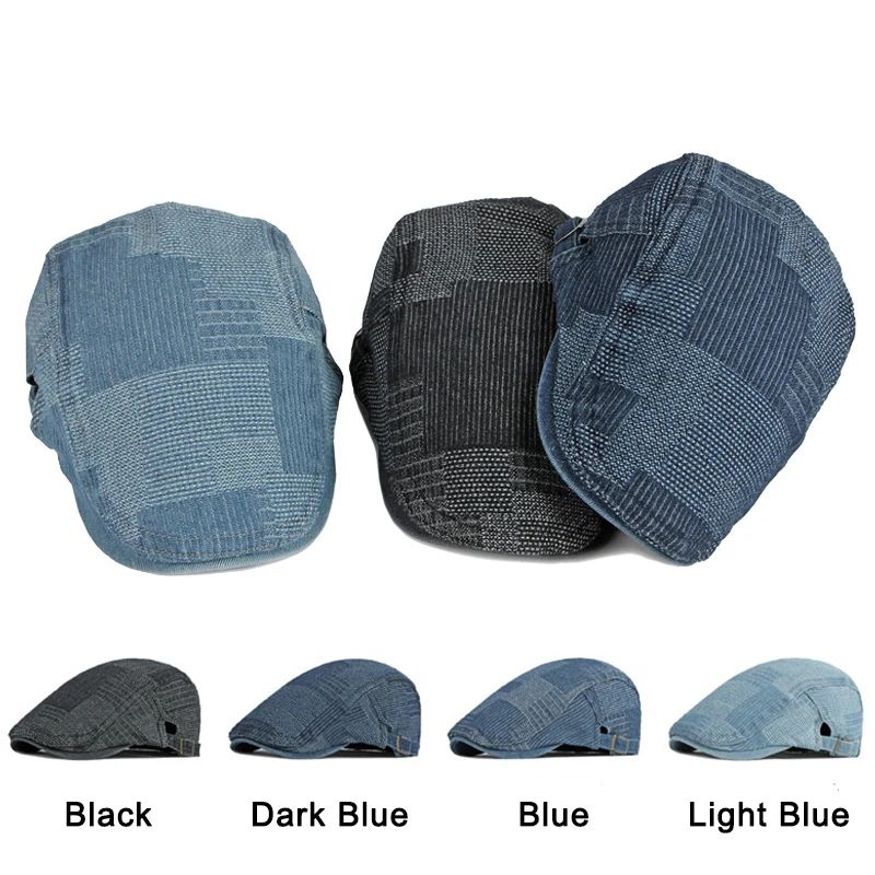 Gorra táctica de mezclilla lavada estilo Gatsby con visera retro - imagen 2