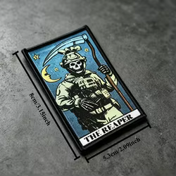 Ceñido Mentado Parche táctico calavera estilo Tarot con velcro