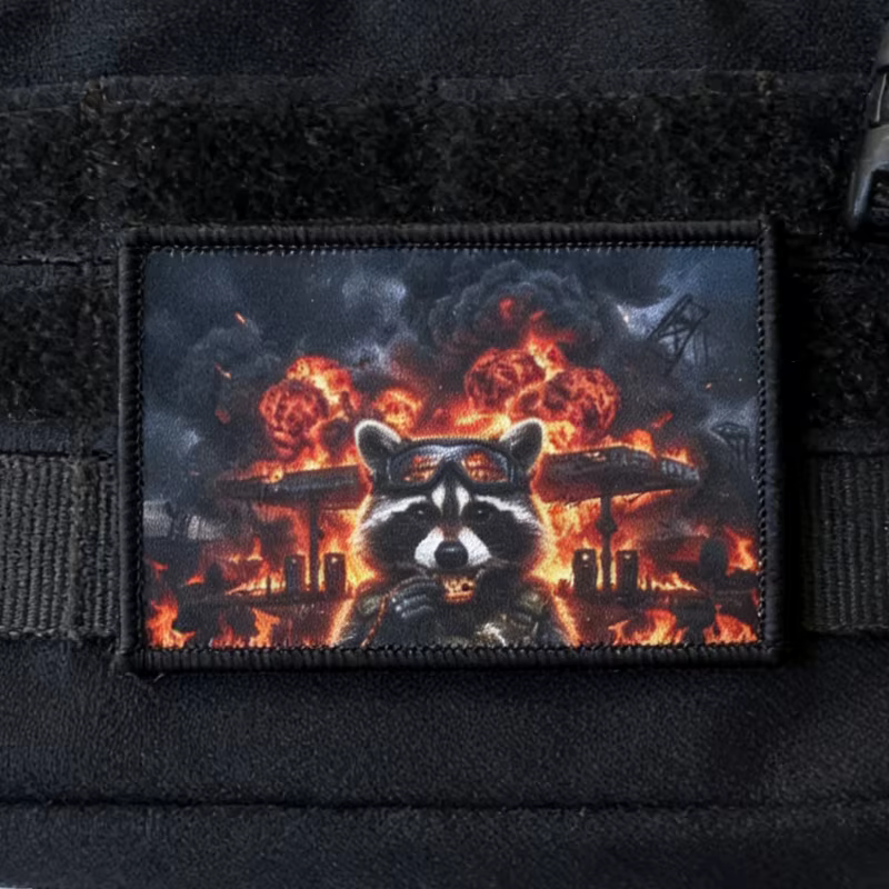 Parche táctico mapache divertido gancho y bucle insignia de moral - imagen 5