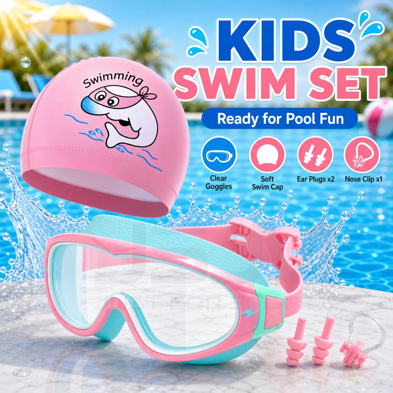 JSJM Gafas de natación infantiles antivaho con protección UV - imagen 3