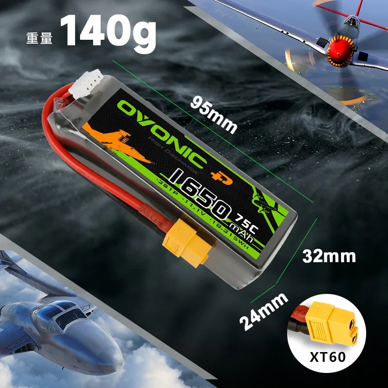 OVONIC batería Lipo FPV para dron RC con conector XT60