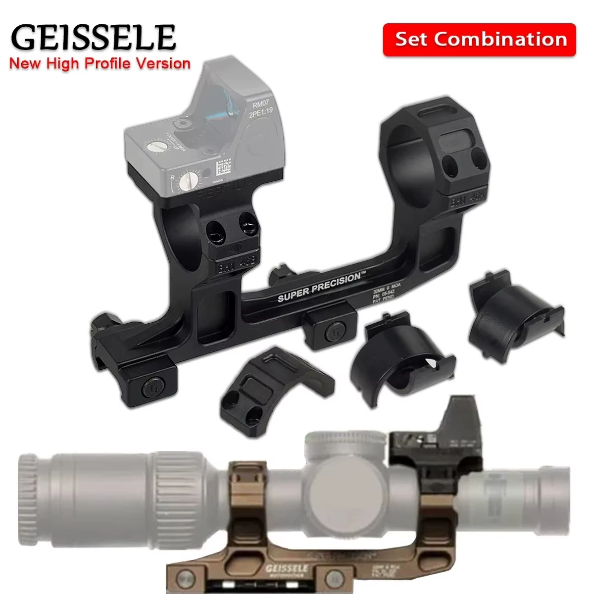 Geissele ROF-90/45 soporte elevador mira punto rojo Super AR15