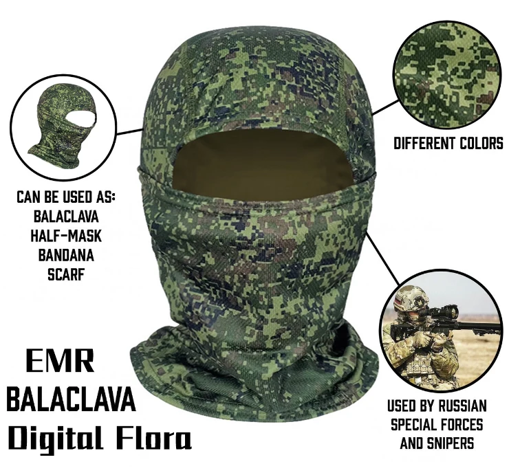 Máscara táctica de cara completa EMR Little Green Man VDV con capucha - imagen 5