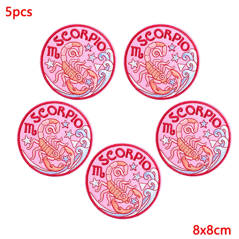 Parches bordados termoadhesivos de doce signos del zodiaco para ropa - imagen 2