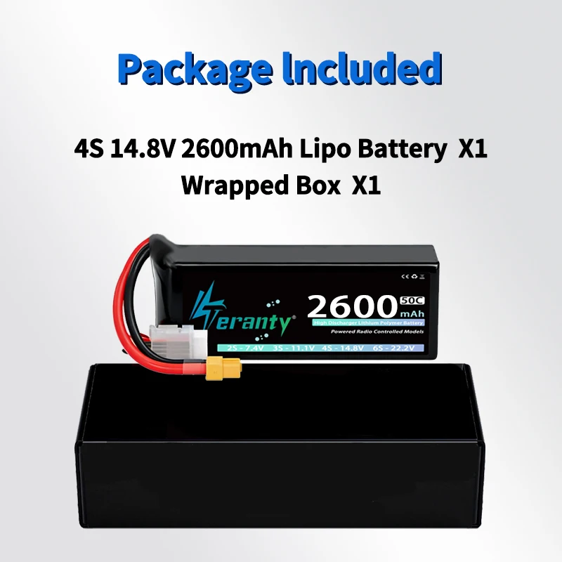 Teranty batería LiPo 4S 2600mAh 50C/100C con XT60 para RC - imagen 3