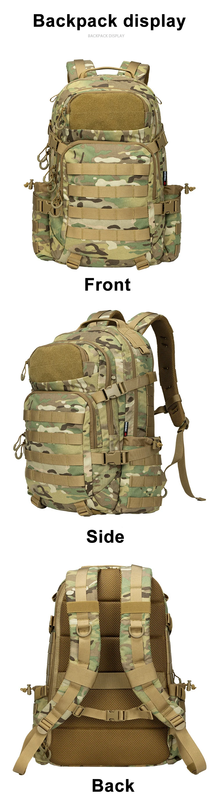 Mochila táctica y compartimento para carga diaria