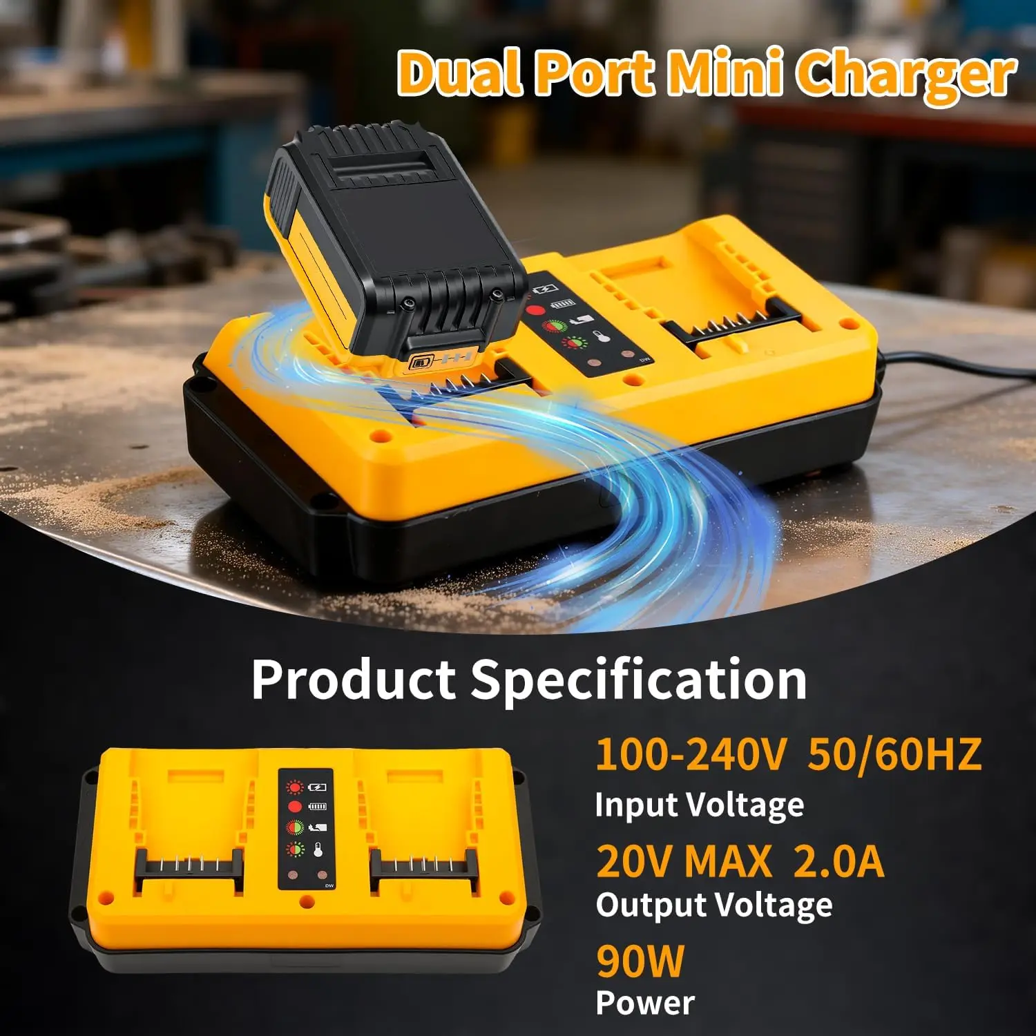 Dewalt cargador de baterías doble estación recambio - imagen 3