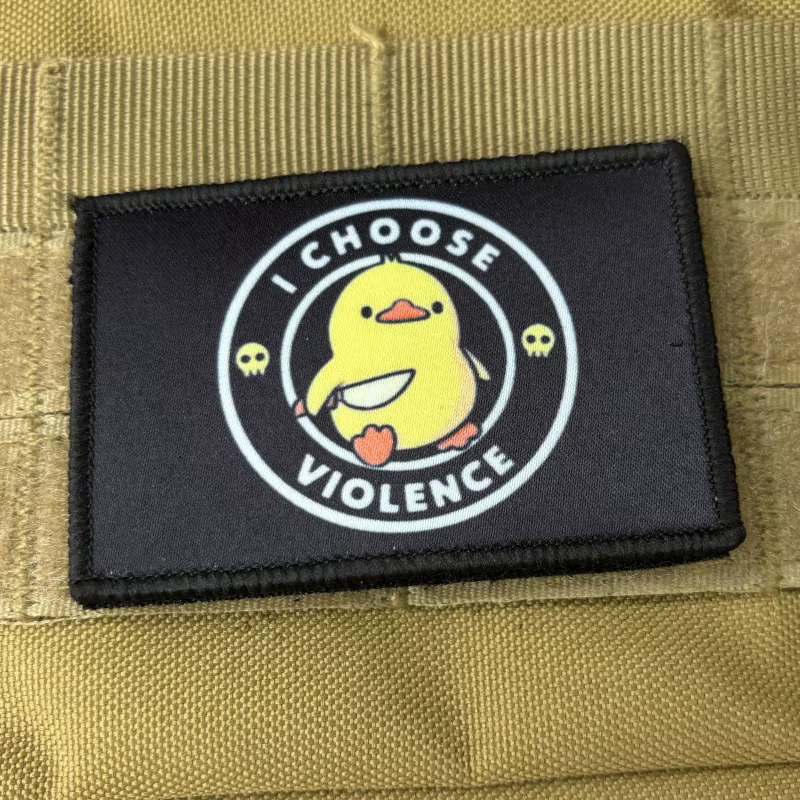 Parche táctico morale pato amarillo - gancho y bucle impreso - imagen 5