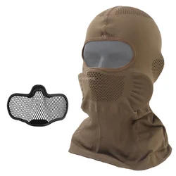 Máscara táctica airsoft transpirable de malla metálica facial