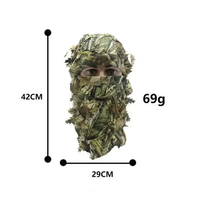Sombrero camuflaje 3D con máscara facial para caza - imagen 2