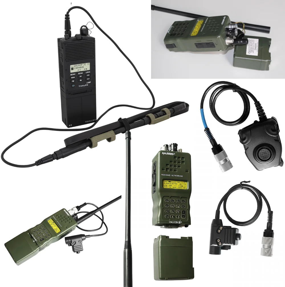 Antena táctica plegable AN/PRC-152 con base Kenwood de pines - imagen 3