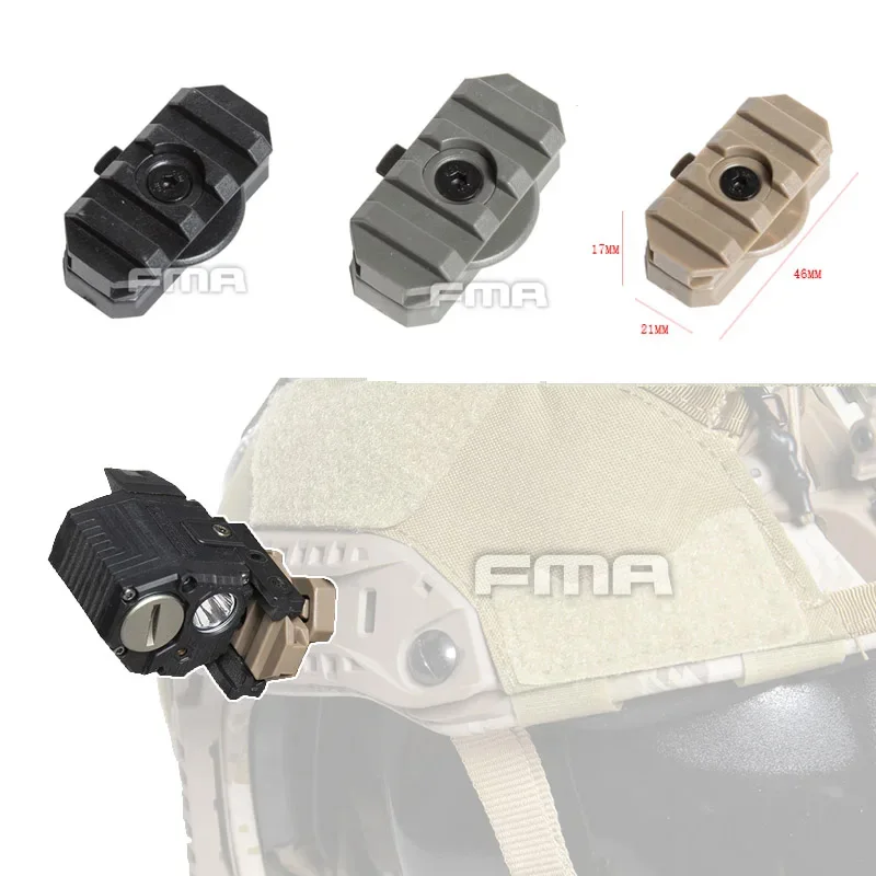 FMA ACR Casco táctico con soporte giratorio para linterna