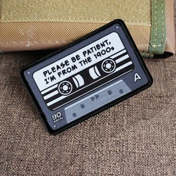 Parche velcro retro diseño casete, insignia irónica años 1900