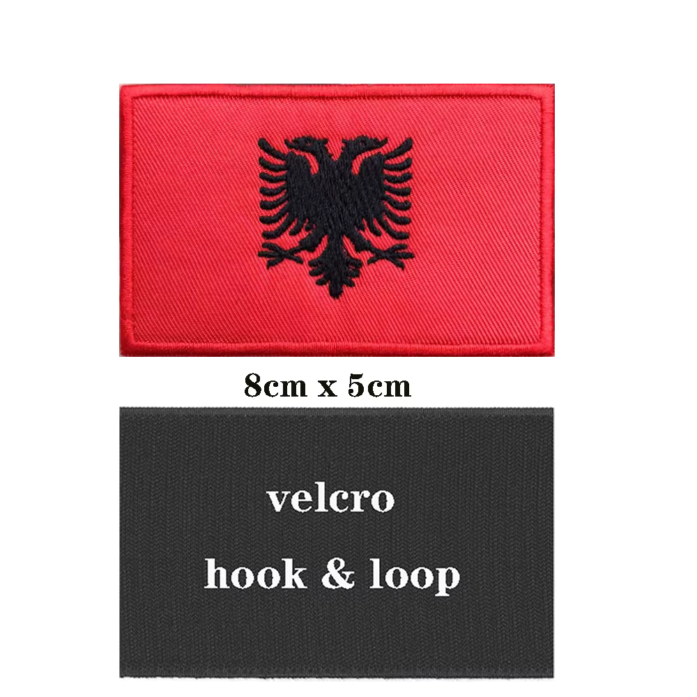 Parche Albania bandera bordado velcro brazo – Insignia táctica - imagen 3