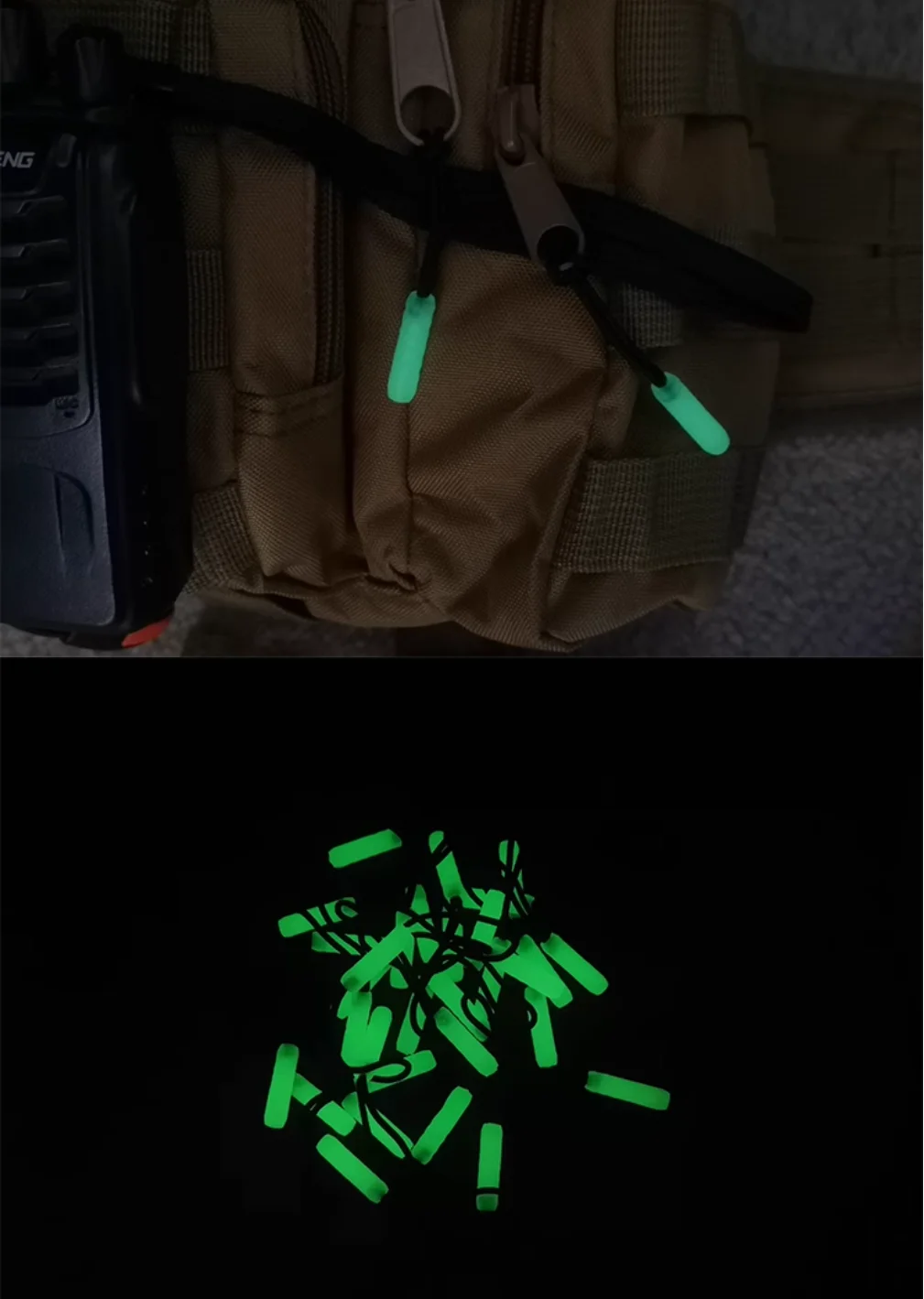 Bolsa táctica MOLLE desmontable con cordón reflectante y cremallera - imagen 4