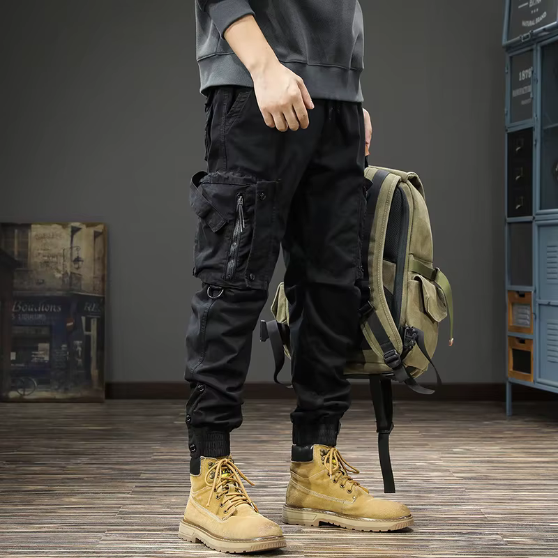 Pantalones Cargo tácticos hombre otoño cintura elástica multibolsillo - imagen 4