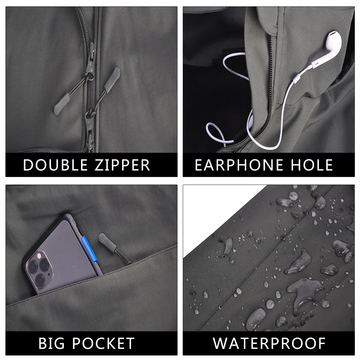 Chaqueta táctica safari con capucha – A prueba de viento para hombre - imagen 3