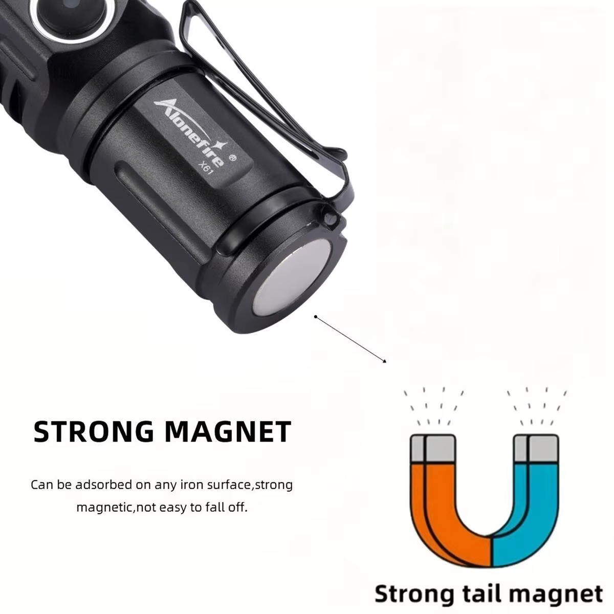 Mini linterna LED recargable USB-C imantada para camping - imagen 3