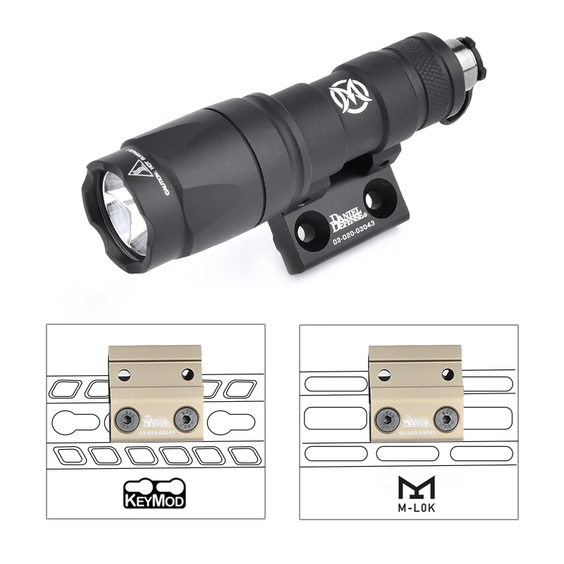 WADSN Linterna táctica para AR15 M300/M600 con montaje lateral M-LOK