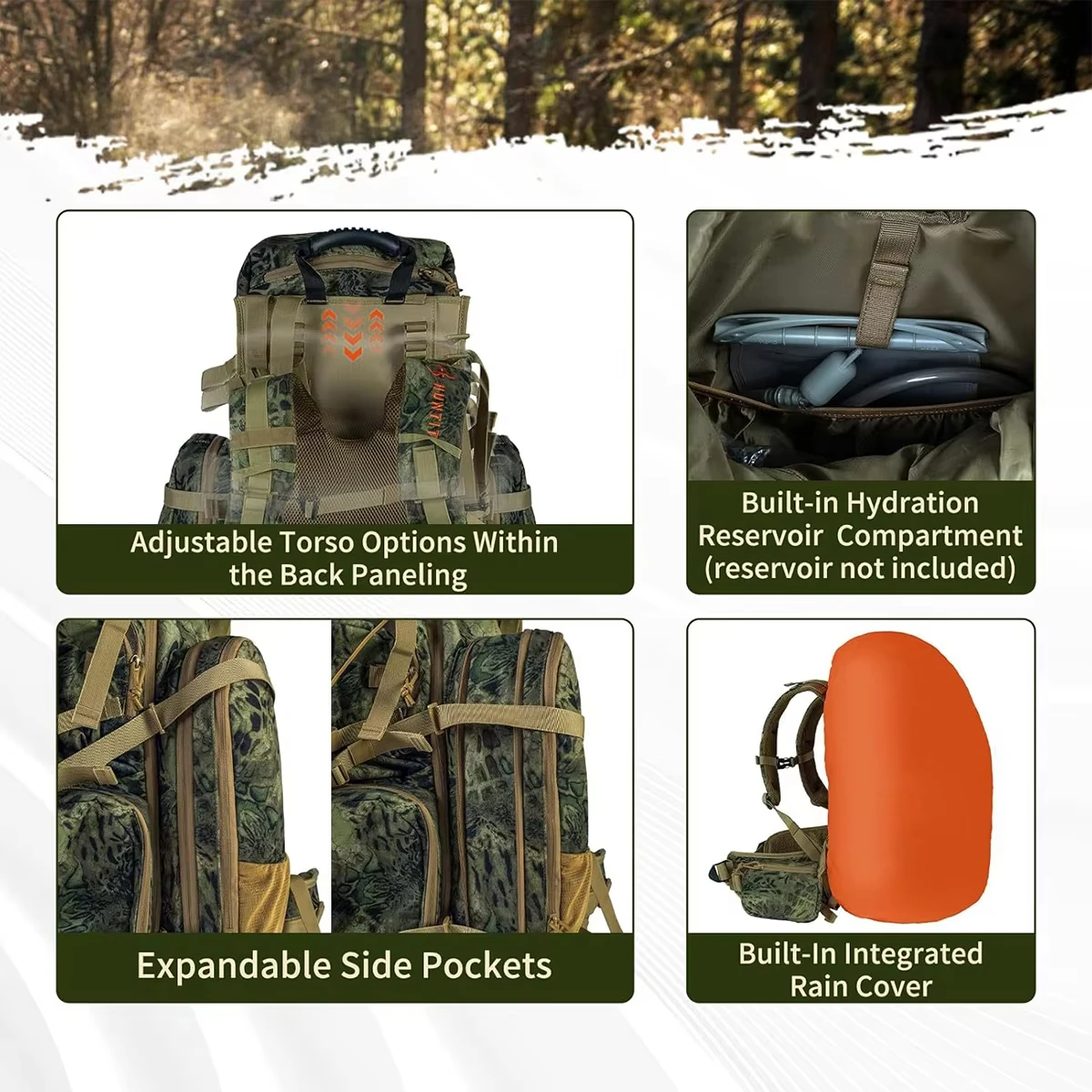 Mochila táctica de camuflaje impermeable 3D gran capacidad - imagen 3