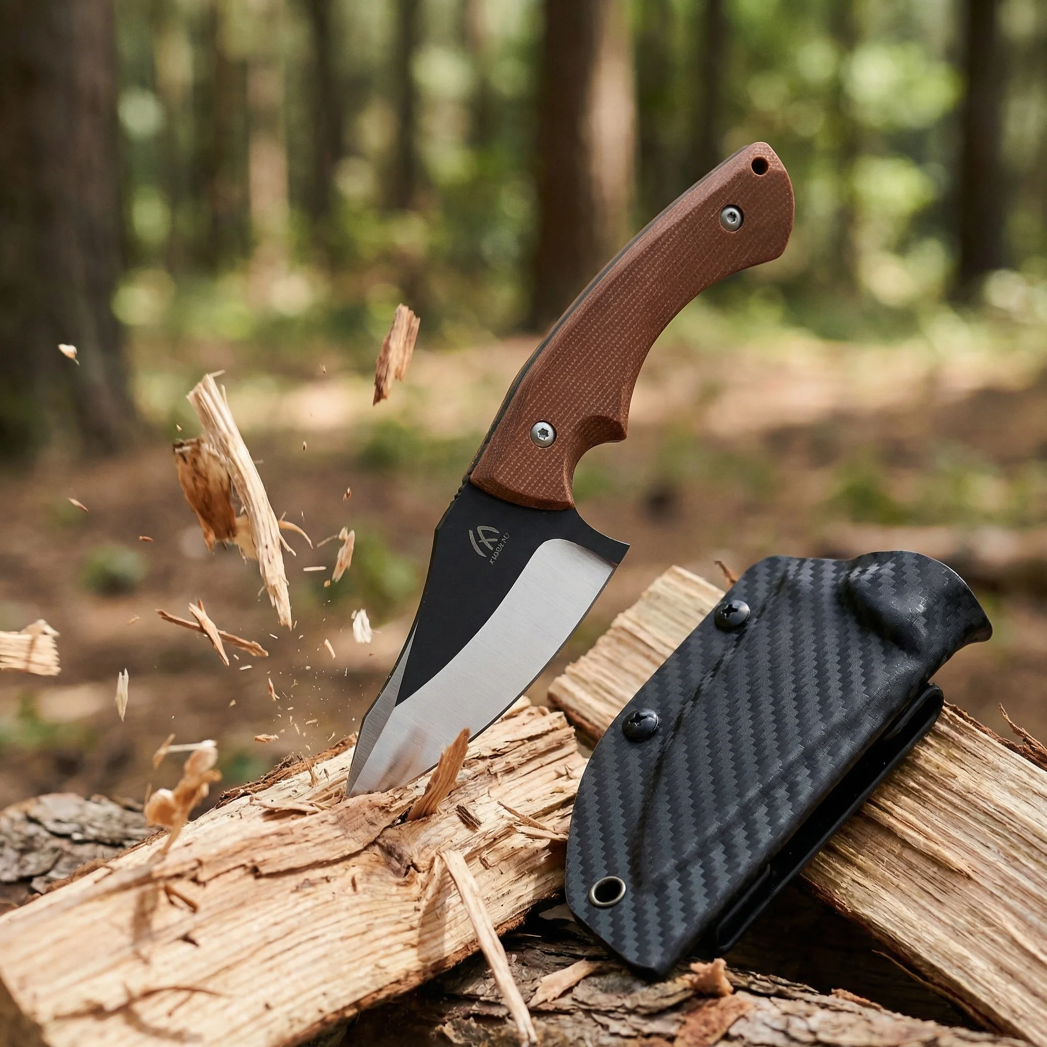Cuchillo de hoja fija táctico para exteriores con funda compacta - imagen 5