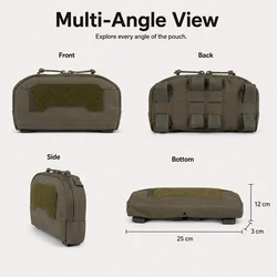 Bolsa táctica MOLLE compacta con insertos de velcro y cordón