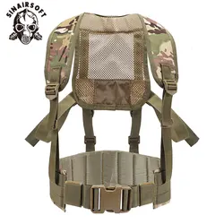 SINAIRSOFT Chaleco táctico Molle con cinturón H – hombrera acolchada