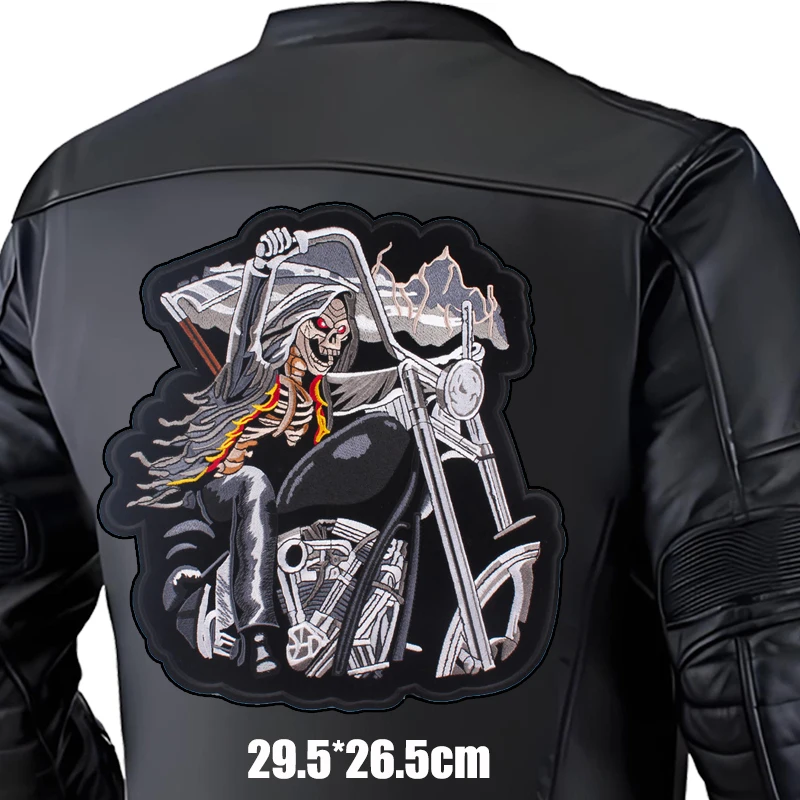 Parche bordado Punk Biker gran formato para chaquetas y pantalones