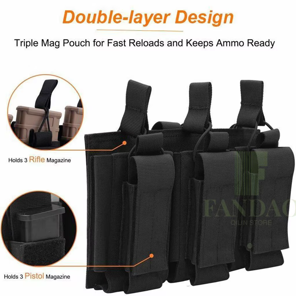 Bolsa de cargadores MOLLE con clip táctico para Airsoft y Paintball - imagen 3