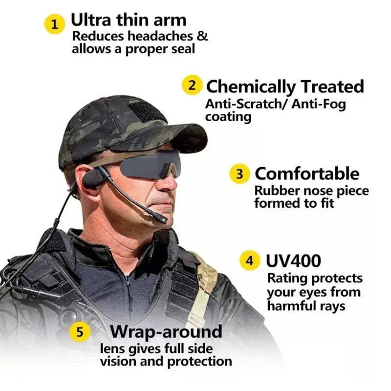 JSJM CS Gafas Airsoft tácticas homologadas – Protección ocular tiro - imagen 5