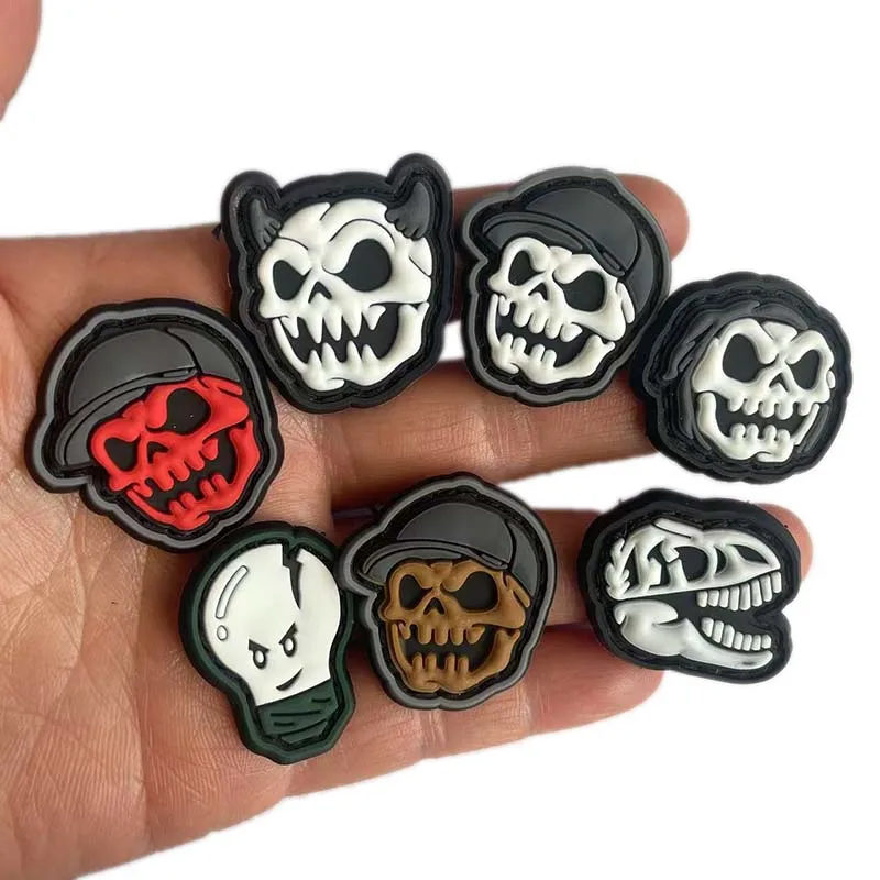Parche táctico PVC con velcro calabaza, calavera y dinosaurio