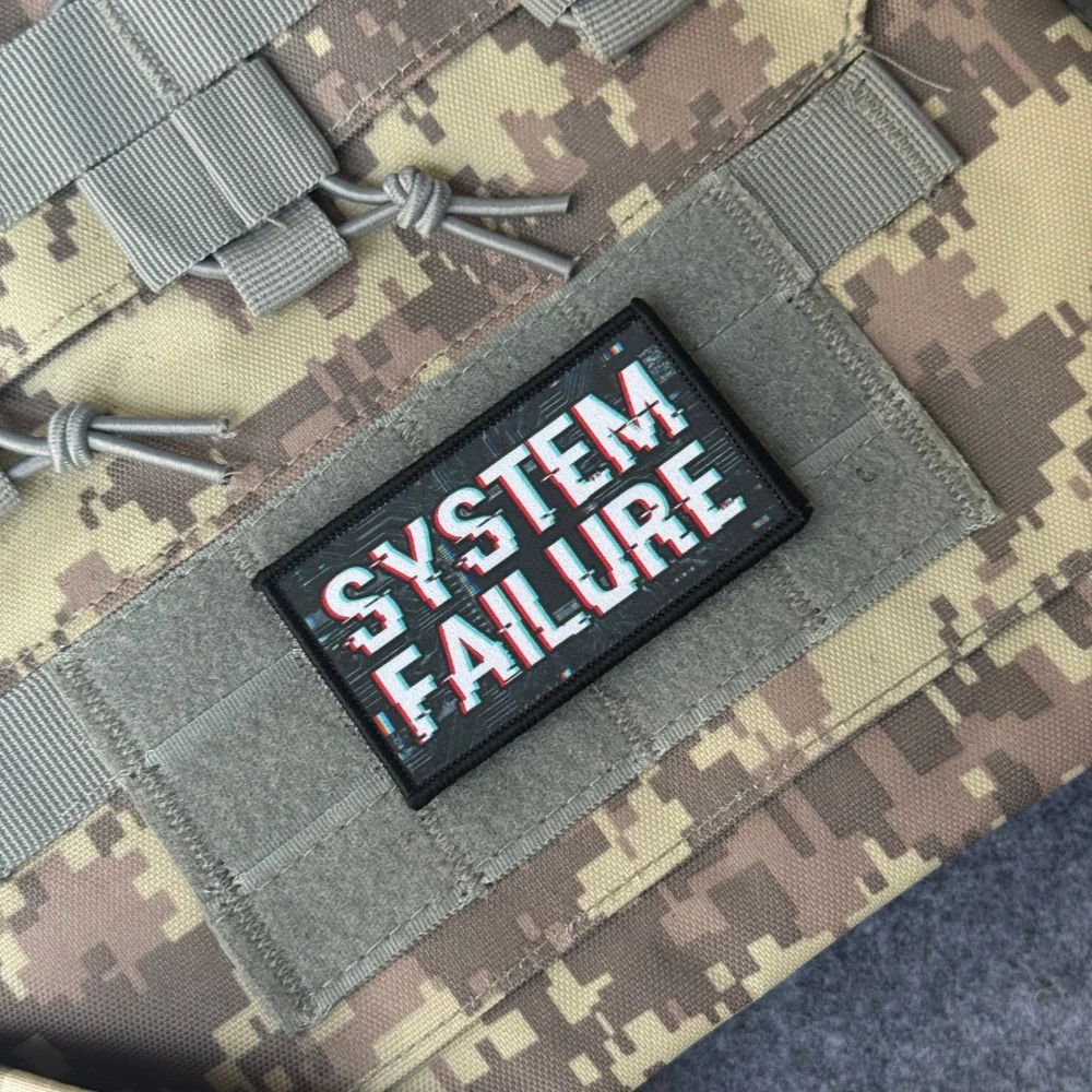 Parche táctico Velcro fallo de sistema para brazalete militar
