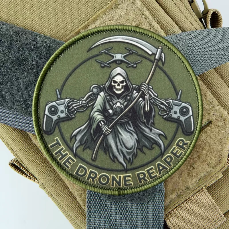 Parche táctico calavera Drone Reaper con velcro gancho-bucle - imagen 5