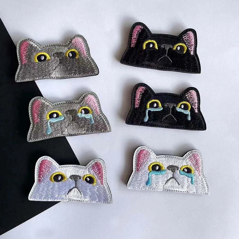 Parche táctico bordado gato con gancho y bucle para mochila - imagen 4