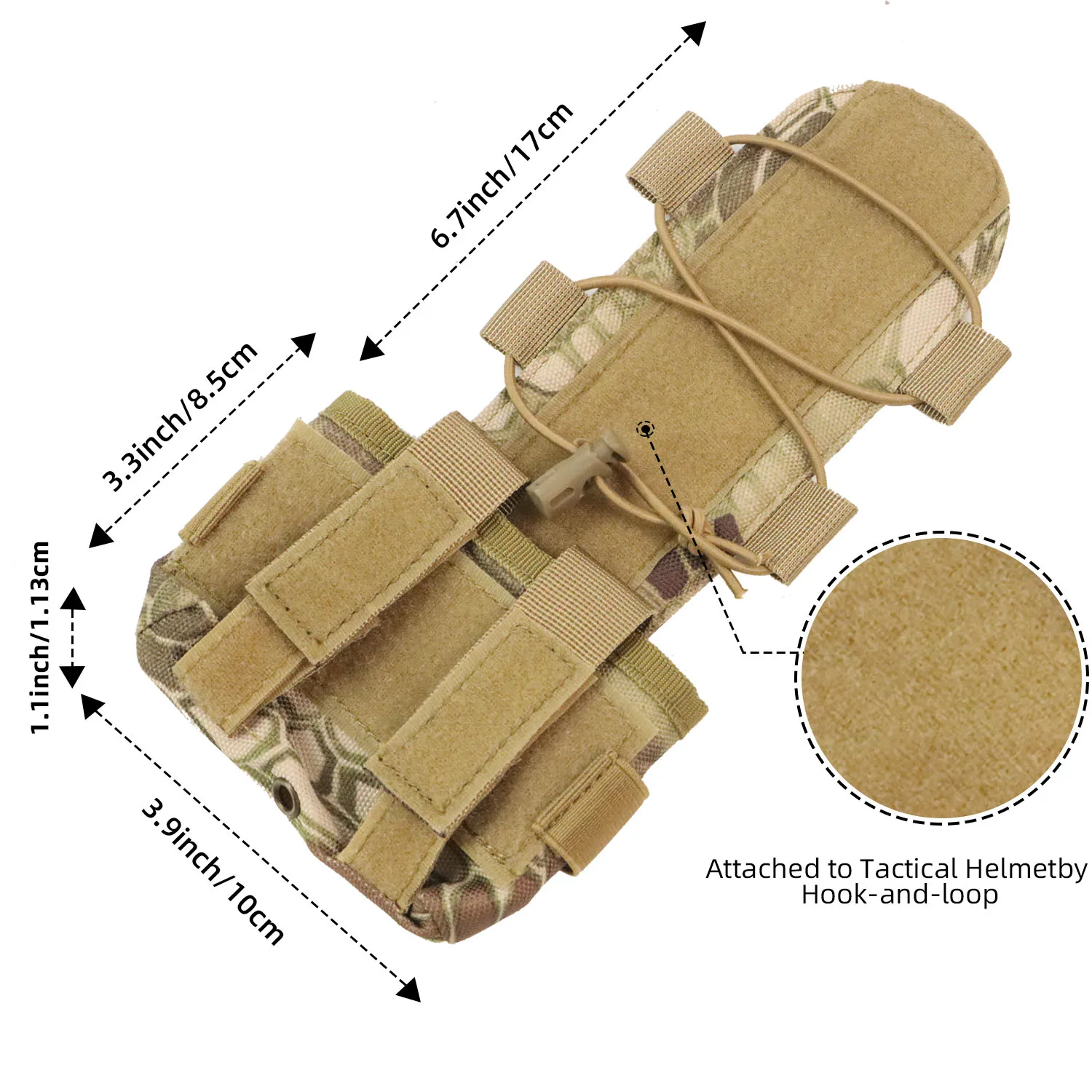 Paquete contrapeso MK2 casco táctico – Bolsa batería Airsoft MOLLE - imagen 5