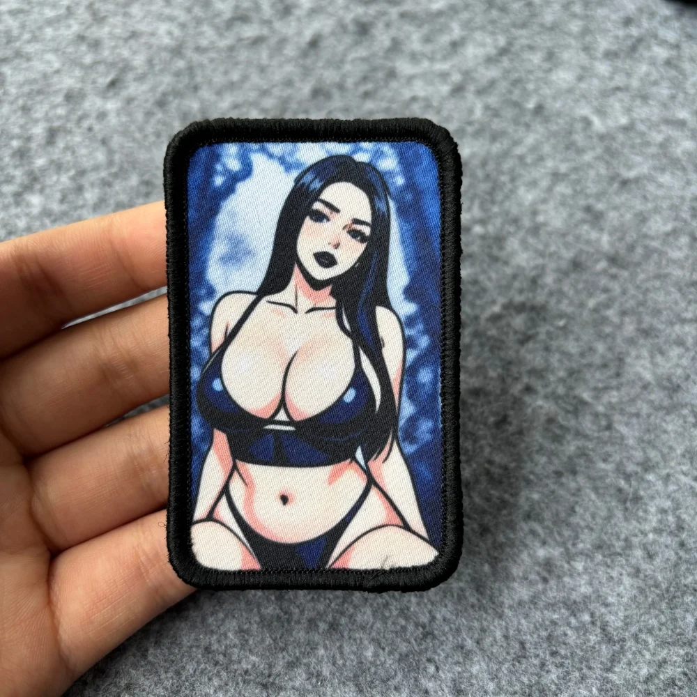 Parche táctico anime sensual con velcro, para mochila y equipo