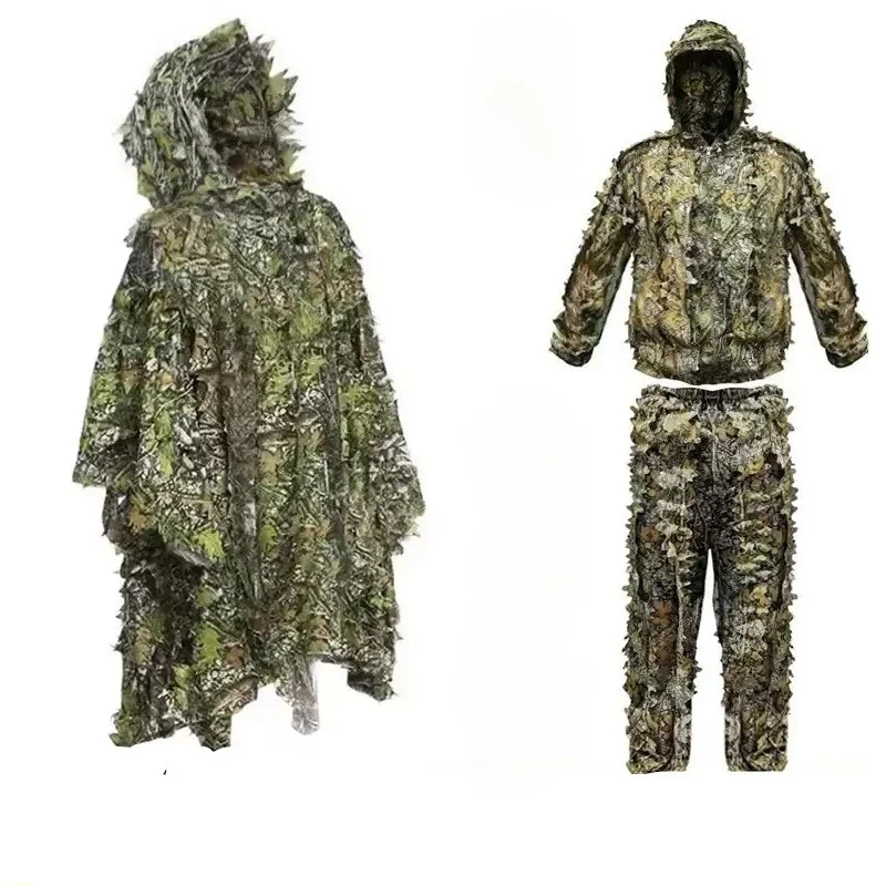 Traje ghillie con camuflaje biónico de hojas 3D