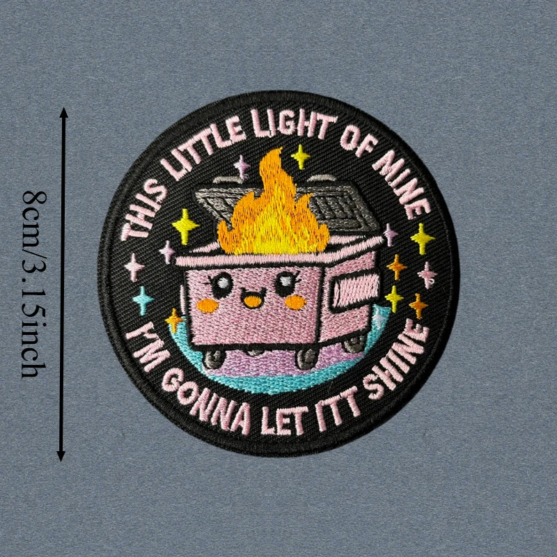 Dumpster Fire Parche táctico bordado con velcro gancho y bucle - imagen 3
