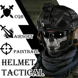 Casco táctico Airsoft con visor NVG PVS-14 y auriculares de protección