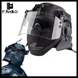 Casco táctico antidisturbios con gafas abatibles y máscara malla