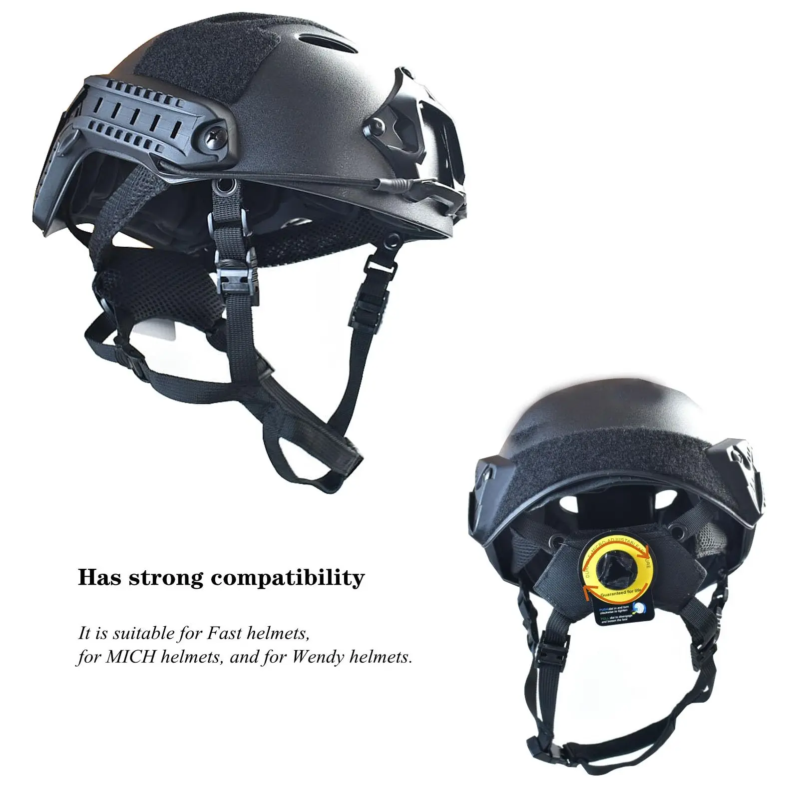 Sistema acolchado casco táctico – Suspensión Dial ajustable con correa barbilla - imagen 2