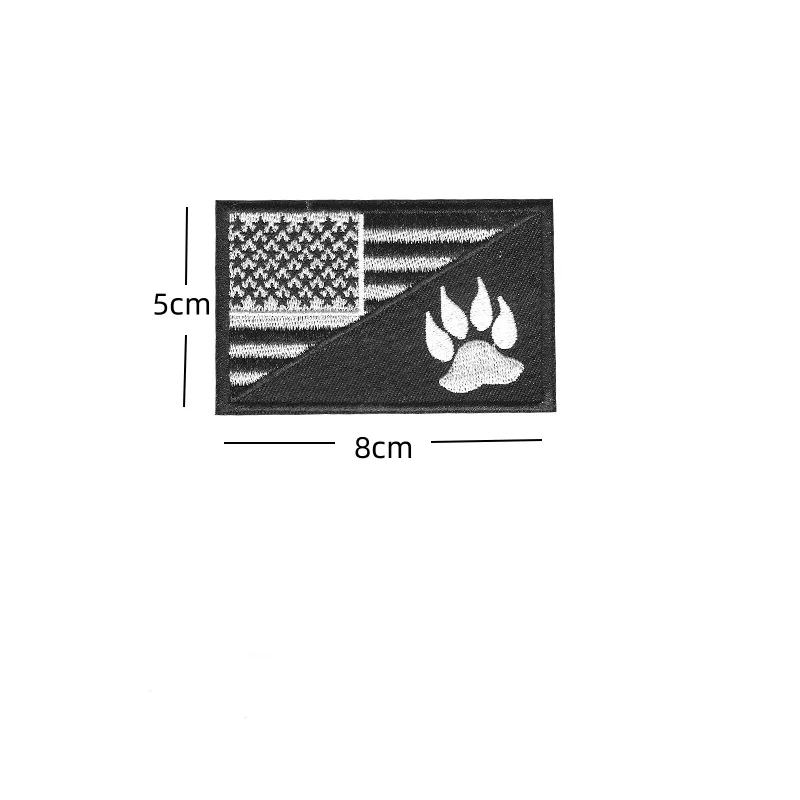 Parche bordado bandera americana para perro – Táctico veterano para chaleco o arnés - imagen 2