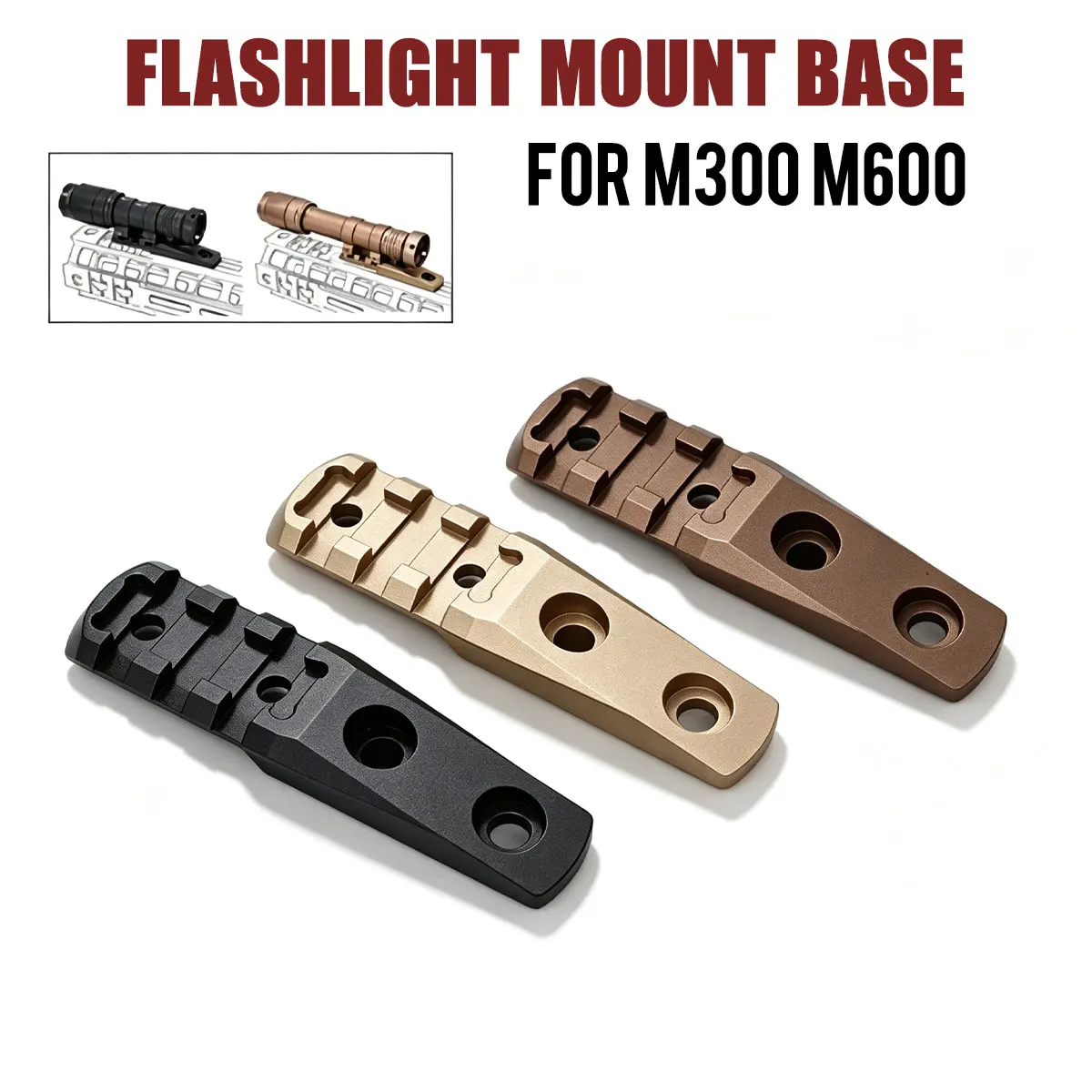 Base de montaje desplazada para linterna sobre interfaz Keymod
